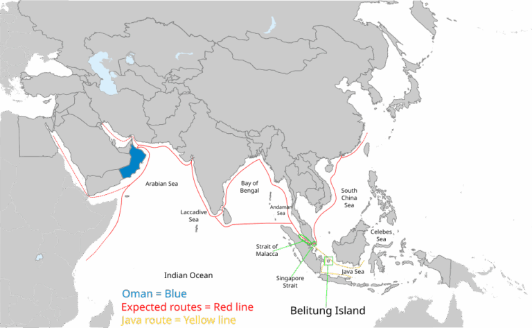 Belitung ship routes